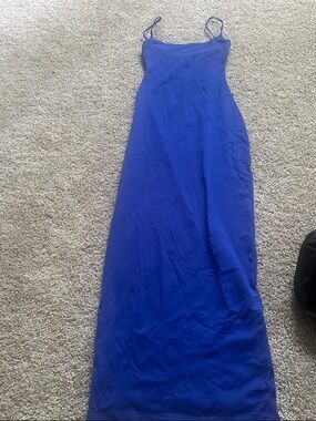 Aritzia Cobalt Blue Spaghetti Strap Maxi Dress